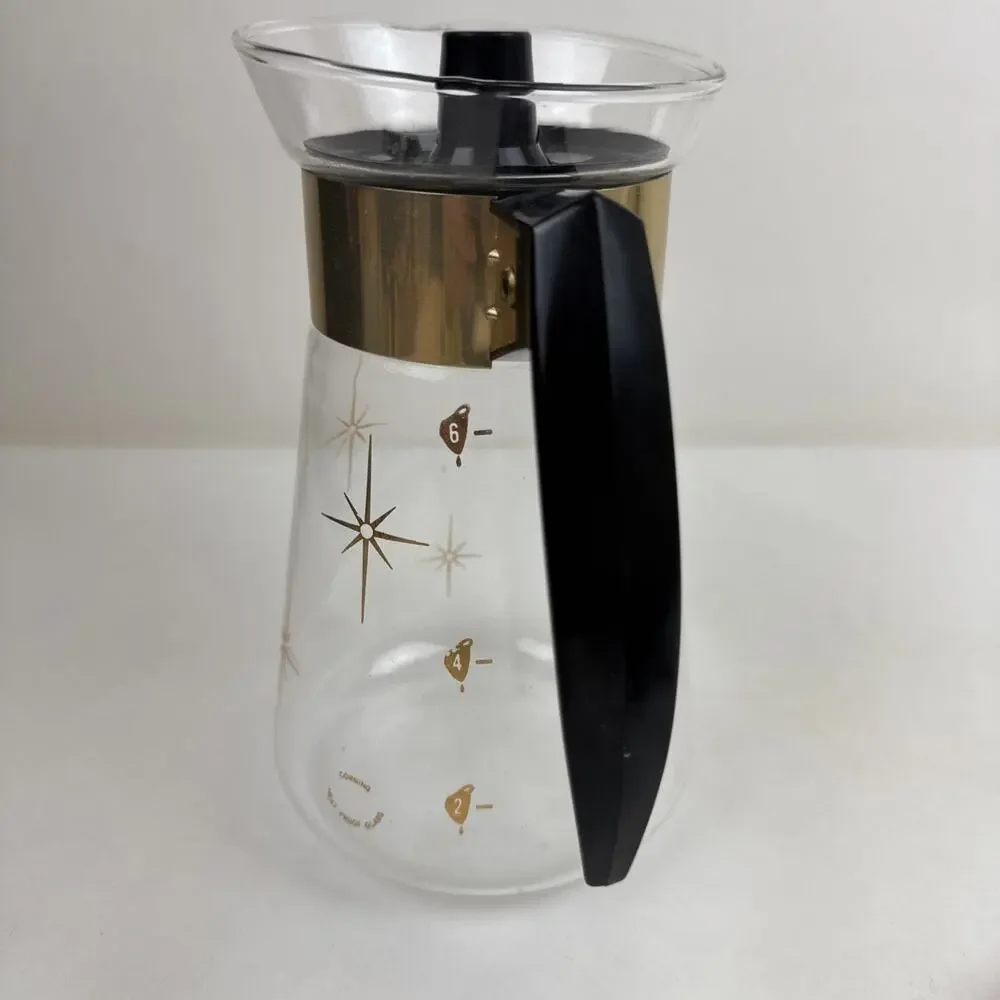 Vintage Corning Ware Atomic Starburst Coffee Carafe Mid Century Modern 6 cup
